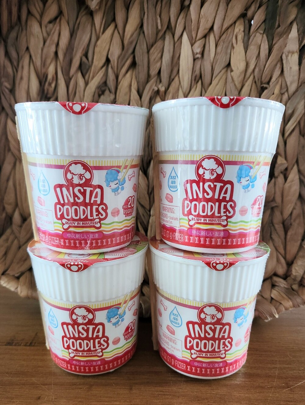 Lot Of 4 NEW SEALED-Insta Poodles 9+ Surprise In Each Cup, Cuteness In Cup